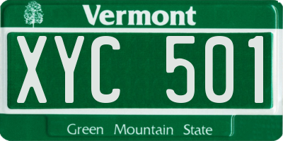 VT license plate XYC501