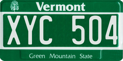 VT license plate XYC504