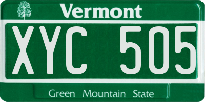 VT license plate XYC505