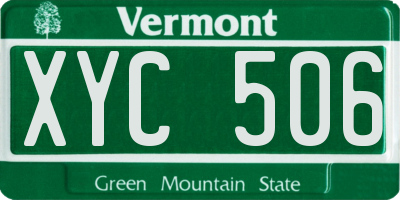 VT license plate XYC506