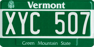 VT license plate XYC507