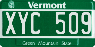 VT license plate XYC509