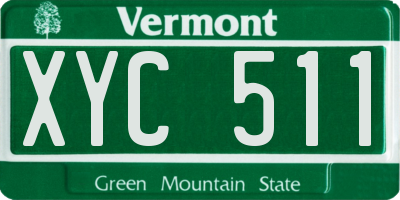 VT license plate XYC511