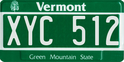 VT license plate XYC512