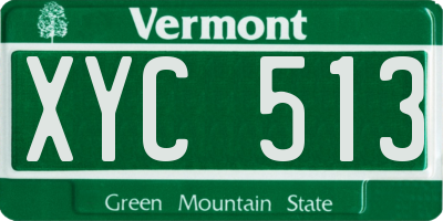 VT license plate XYC513