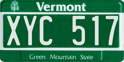 VT license plate XYC517