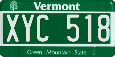 VT license plate XYC518