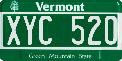 VT license plate XYC520