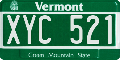 VT license plate XYC521