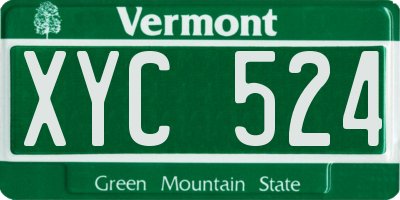 VT license plate XYC524
