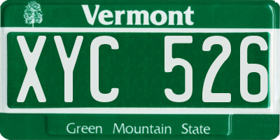 VT license plate XYC526