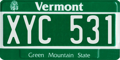 VT license plate XYC531