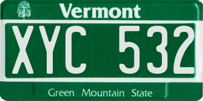 VT license plate XYC532