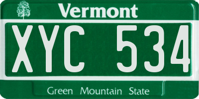 VT license plate XYC534