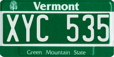 VT license plate XYC535
