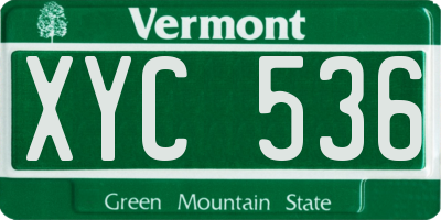 VT license plate XYC536