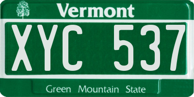 VT license plate XYC537