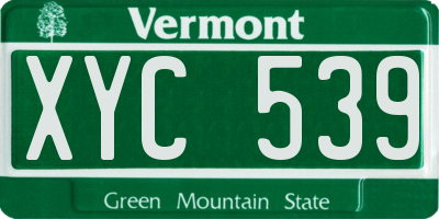 VT license plate XYC539
