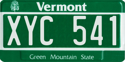 VT license plate XYC541
