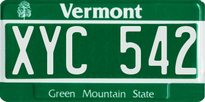 VT license plate XYC542