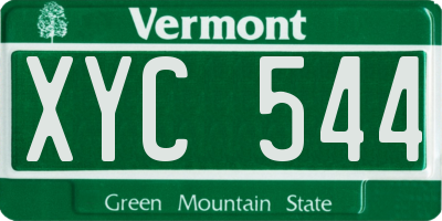 VT license plate XYC544