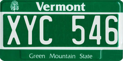 VT license plate XYC546
