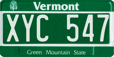 VT license plate XYC547