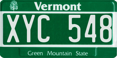 VT license plate XYC548