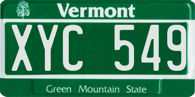 VT license plate XYC549