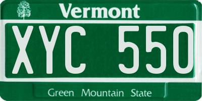VT license plate XYC550