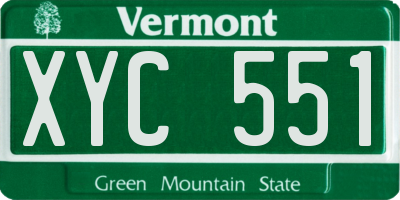 VT license plate XYC551