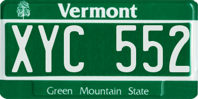 VT license plate XYC552