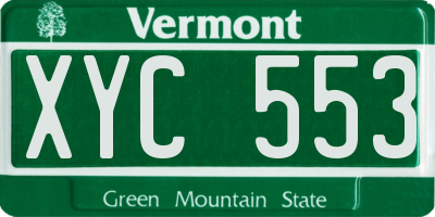 VT license plate XYC553