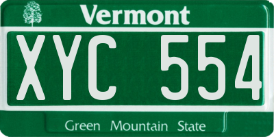 VT license plate XYC554