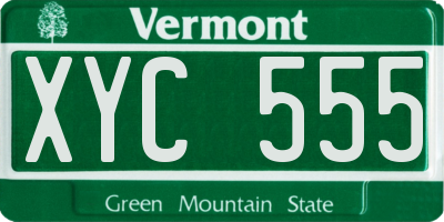 VT license plate XYC555
