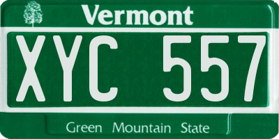 VT license plate XYC557