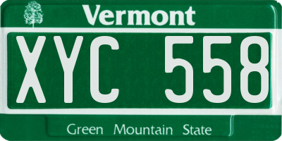 VT license plate XYC558