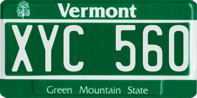 VT license plate XYC560