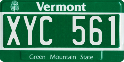 VT license plate XYC561