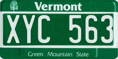 VT license plate XYC563