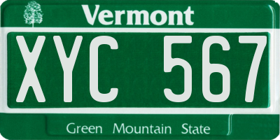 VT license plate XYC567