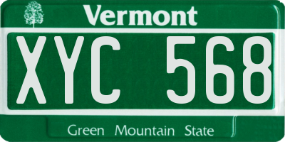 VT license plate XYC568