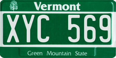 VT license plate XYC569