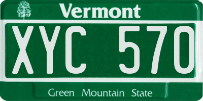 VT license plate XYC570