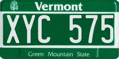 VT license plate XYC575