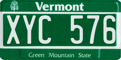 VT license plate XYC576