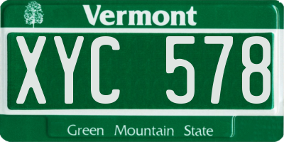 VT license plate XYC578