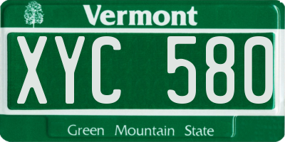 VT license plate XYC580