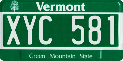 VT license plate XYC581