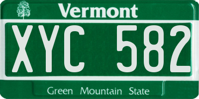 VT license plate XYC582